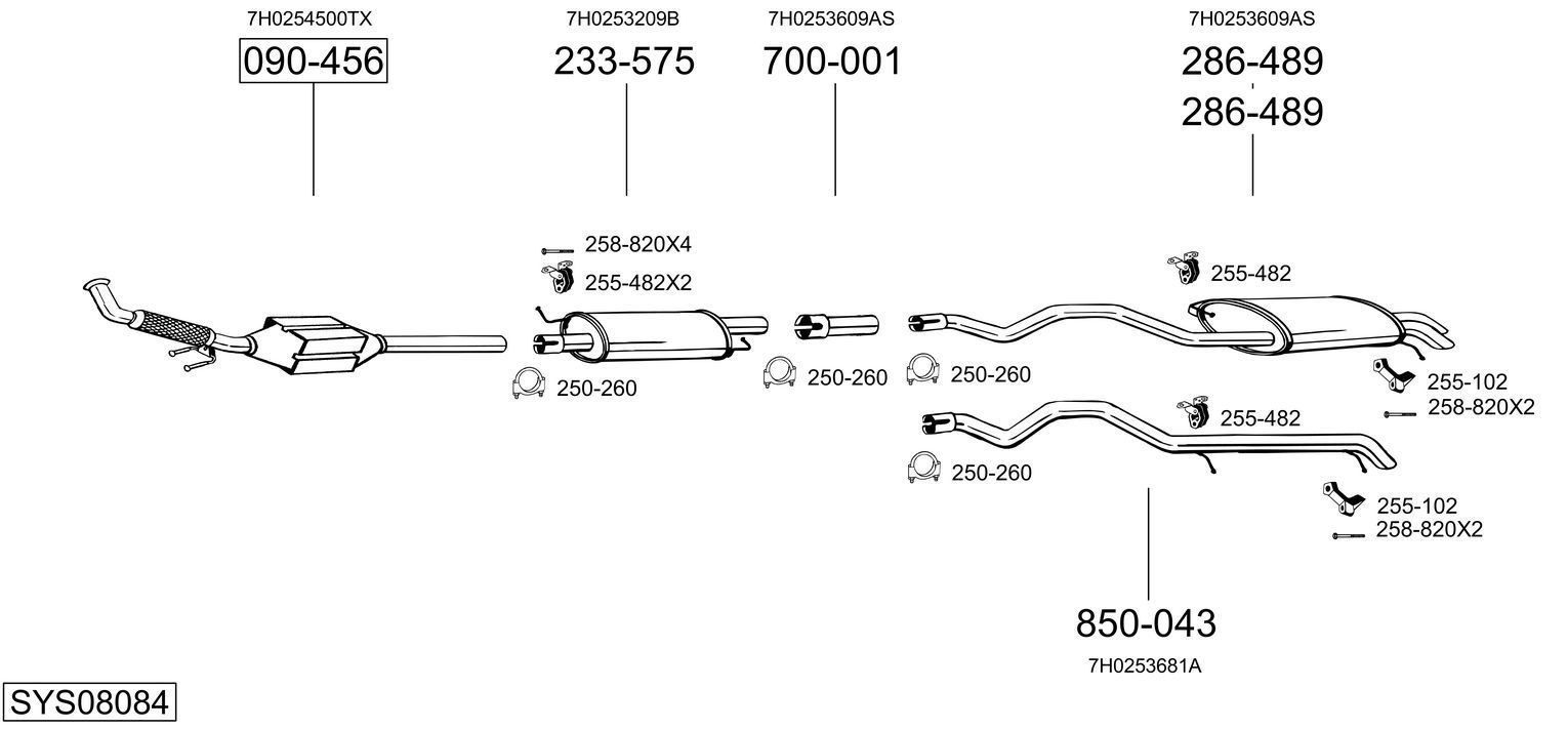 Išmetimo sistema BOSAL SYS08084