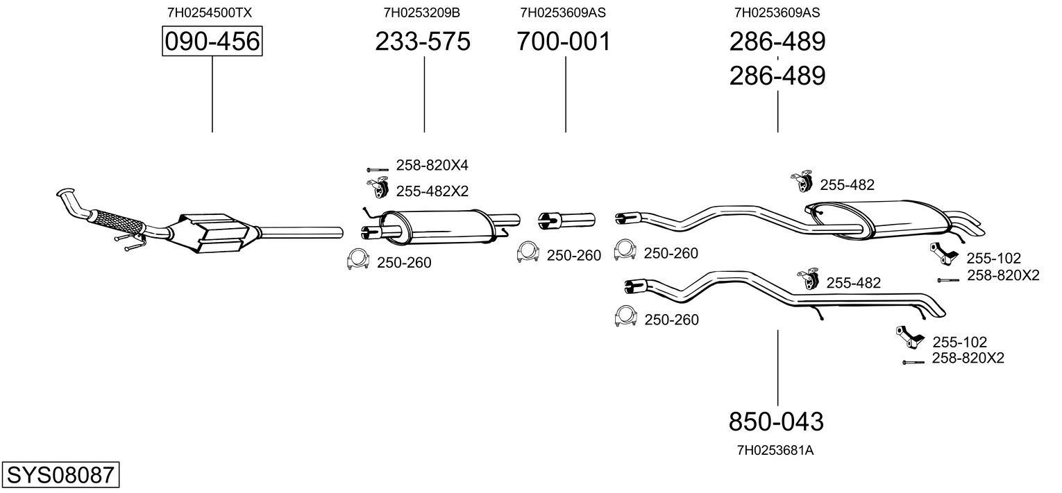Išmetimo sistema BOSAL SYS08087