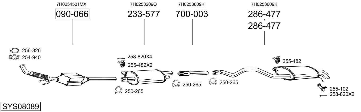 Išmetimo sistema BOSAL SYS08089