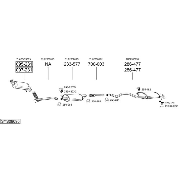 Išmetimo sistema BOSAL SYS08090