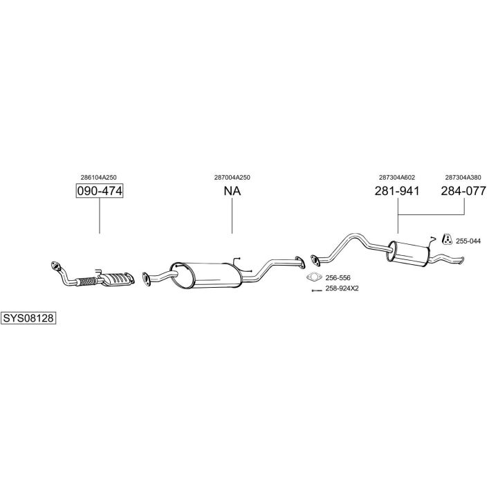 Išmetimo sistema BOSAL SYS08128