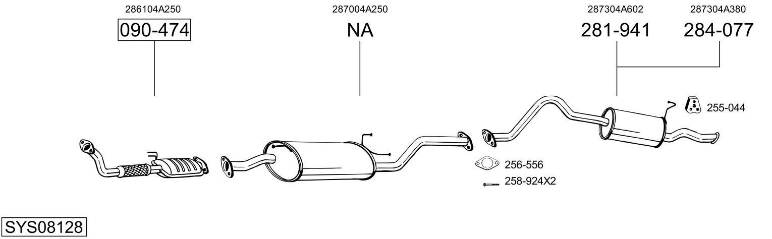 Išmetimo sistema BOSAL SYS08128