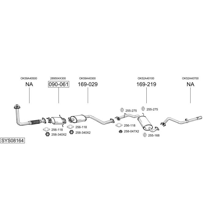 Išmetimo sistema BOSAL SYS08164