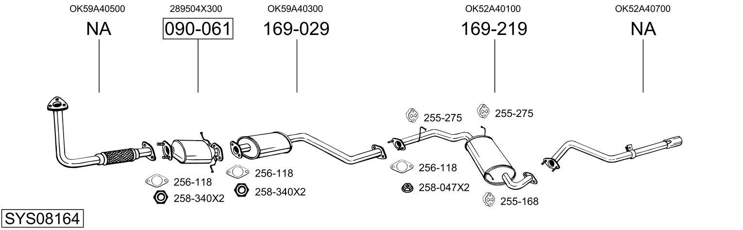 Išmetimo sistema BOSAL SYS08164