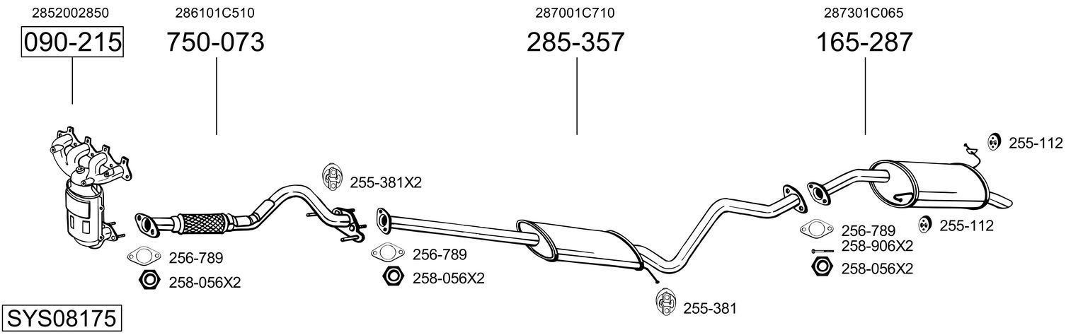 Išmetimo sistema BOSAL SYS08175