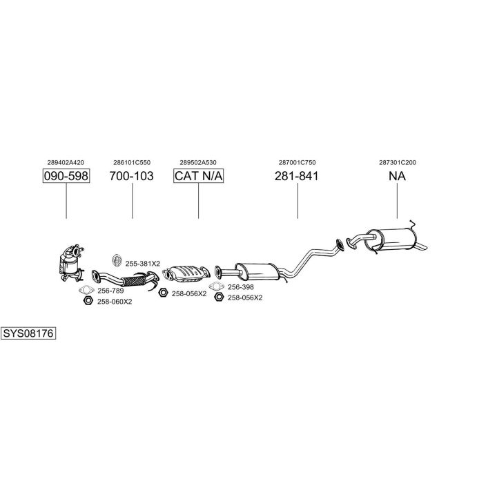 Išmetimo sistema BOSAL SYS08176