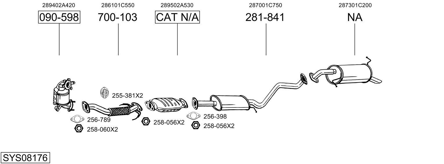 Išmetimo sistema BOSAL SYS08176