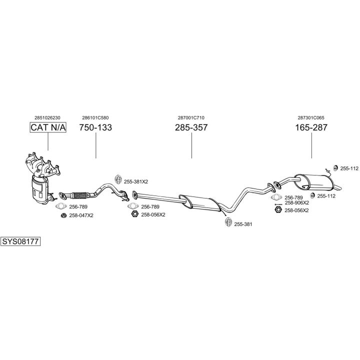 Išmetimo sistema BOSAL SYS08177