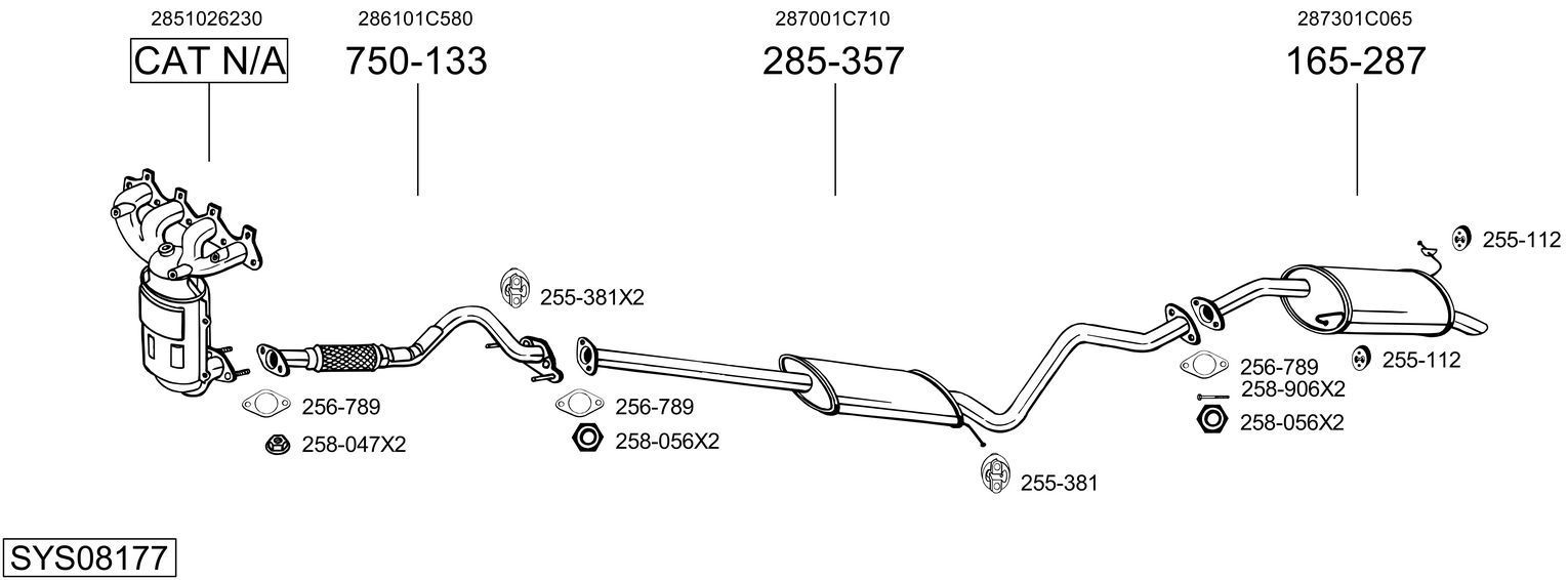 Išmetimo sistema BOSAL SYS08177