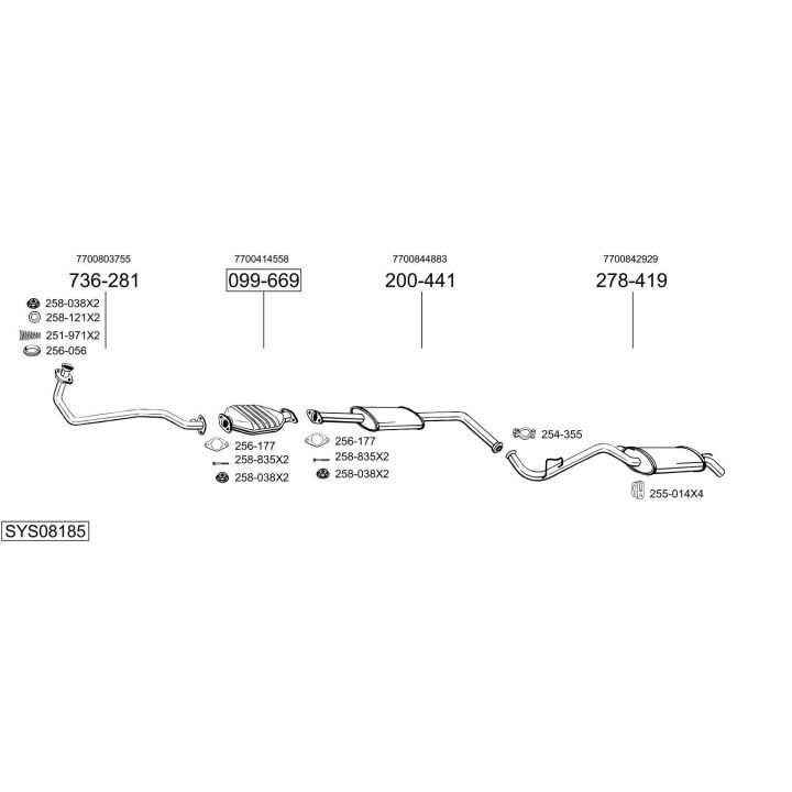 Išmetimo sistema BOSAL SYS08185