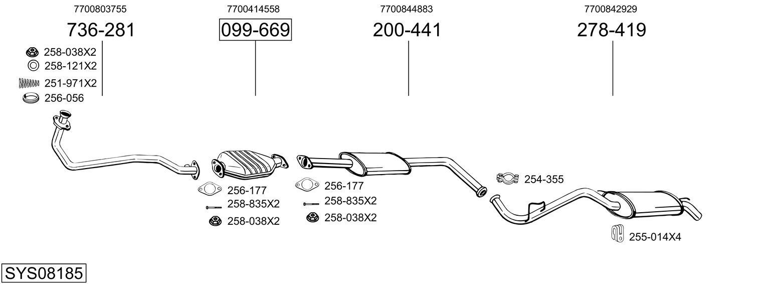 Išmetimo sistema BOSAL SYS08185