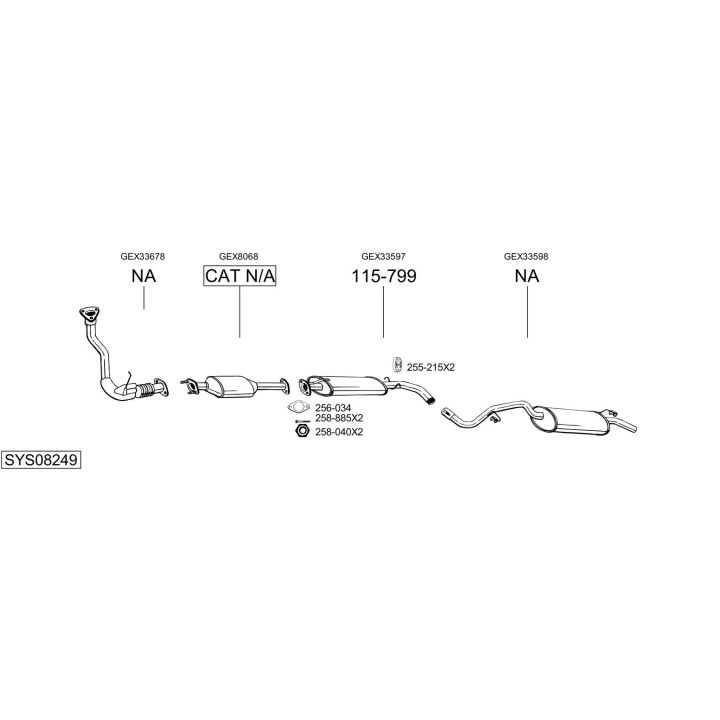 Išmetimo sistema BOSAL SYS08249