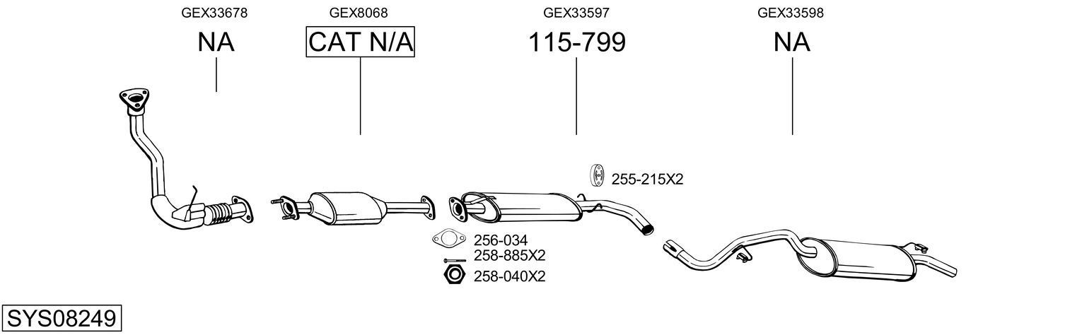 Išmetimo sistema BOSAL SYS08249