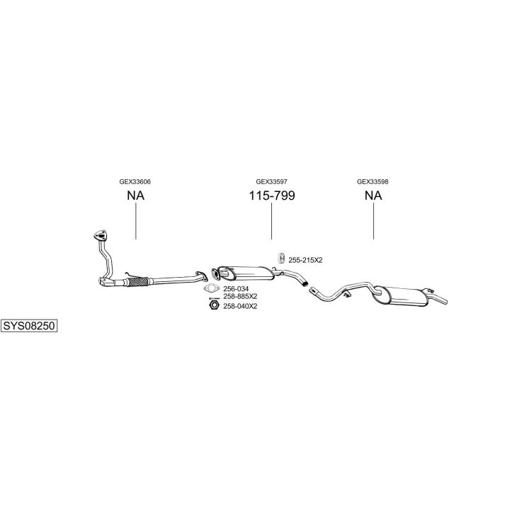 Išmetimo sistema BOSAL SYS08250