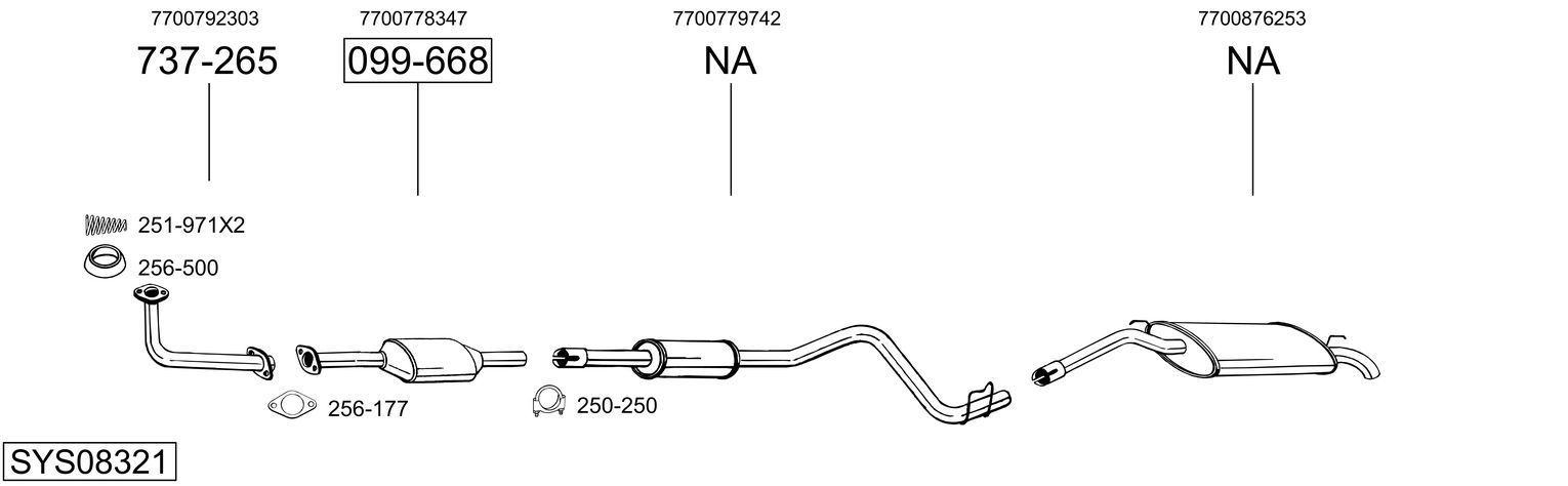 Išmetimo sistema BOSAL SYS08321