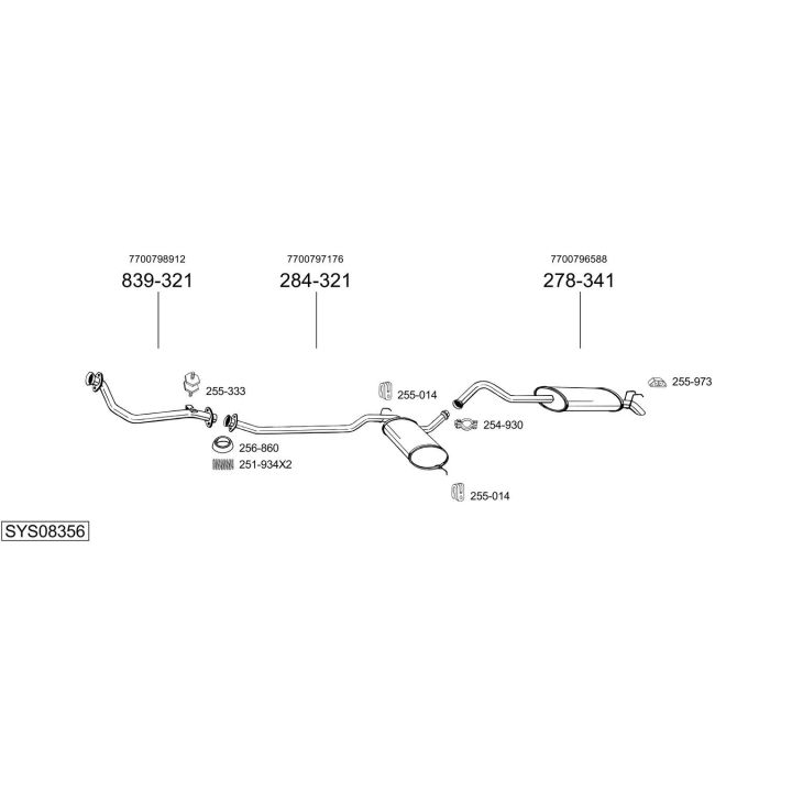 Išmetimo sistema BOSAL SYS08356