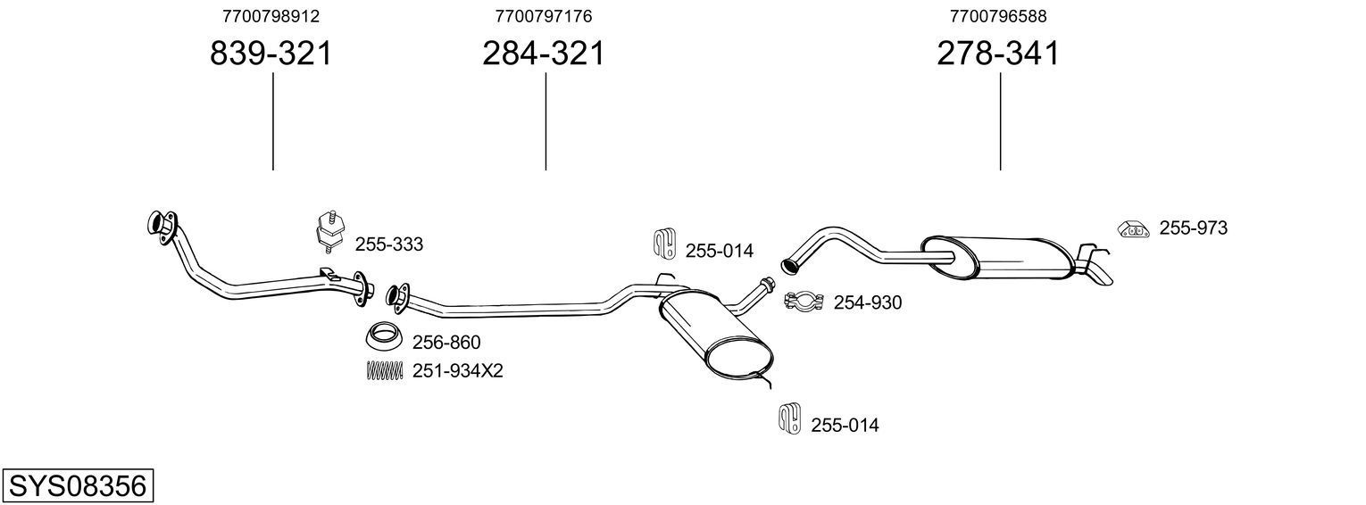 Išmetimo sistema BOSAL SYS08356