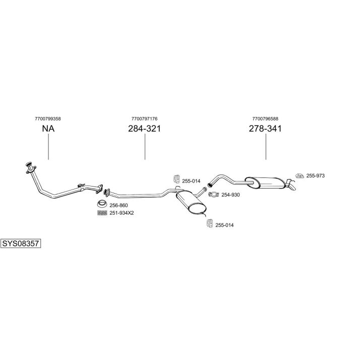 Išmetimo sistema BOSAL SYS08357