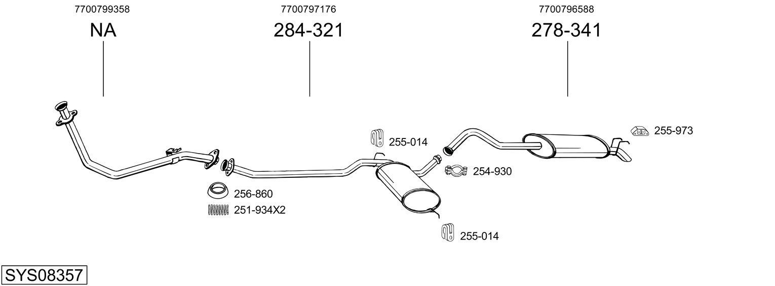 Išmetimo sistema BOSAL SYS08357