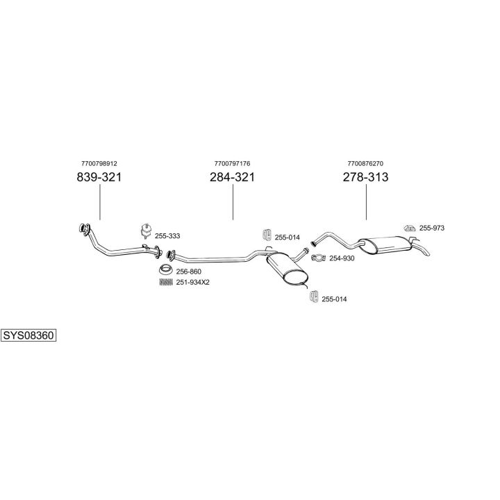 Išmetimo sistema BOSAL SYS08360