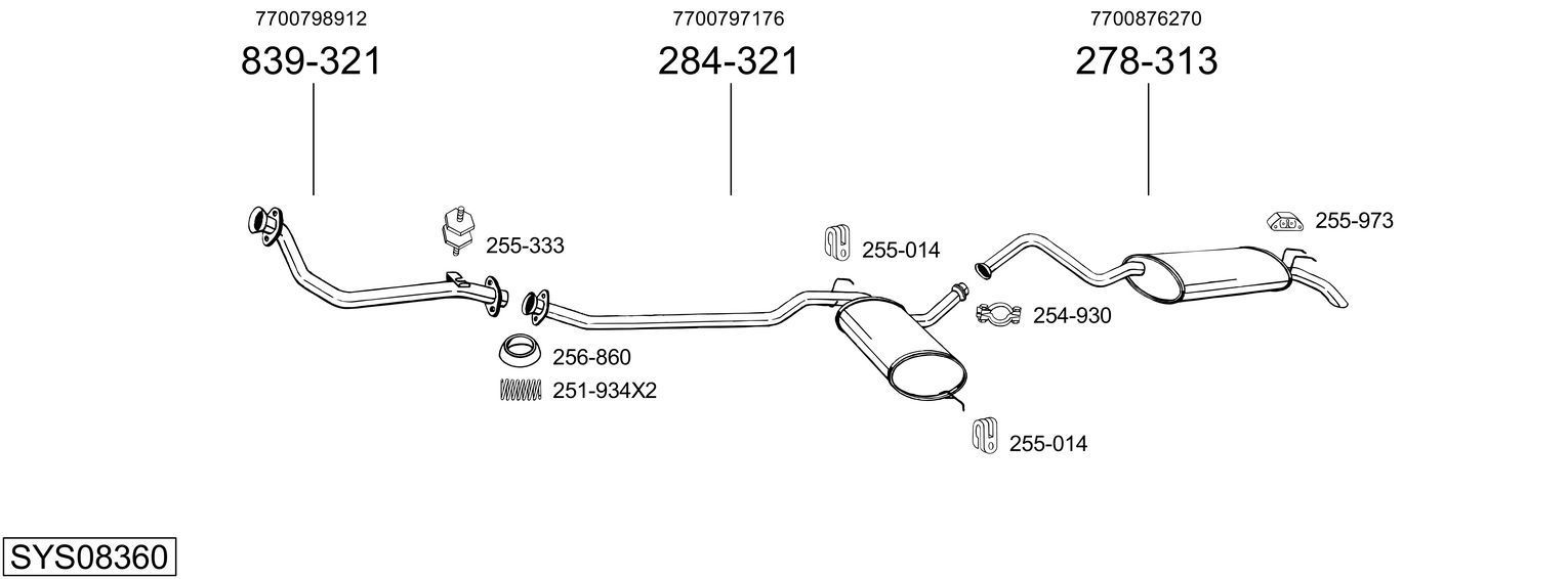 Išmetimo sistema BOSAL SYS08360