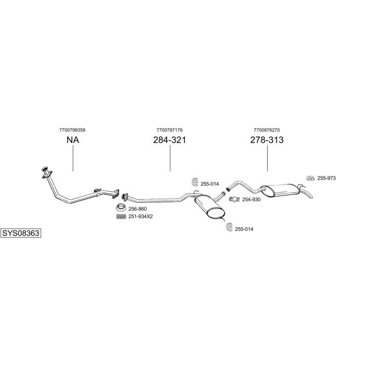 Išmetimo sistema BOSAL SYS08363