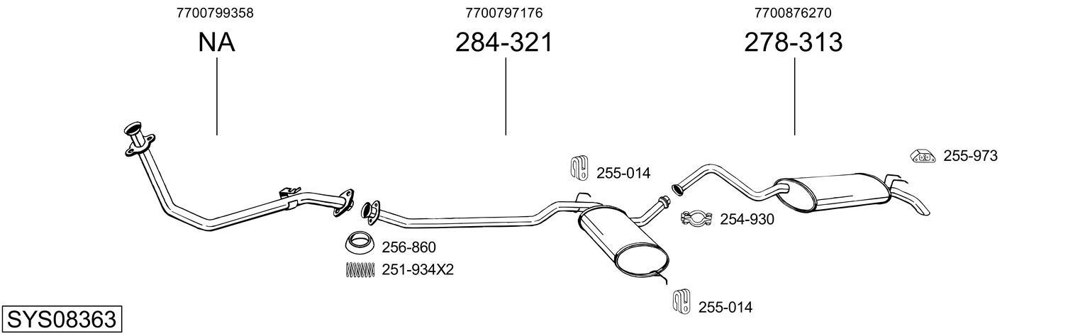 Išmetimo sistema BOSAL SYS08363