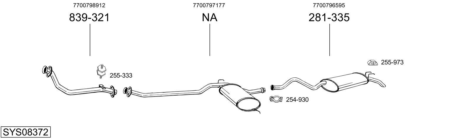 Išmetimo sistema BOSAL SYS08372