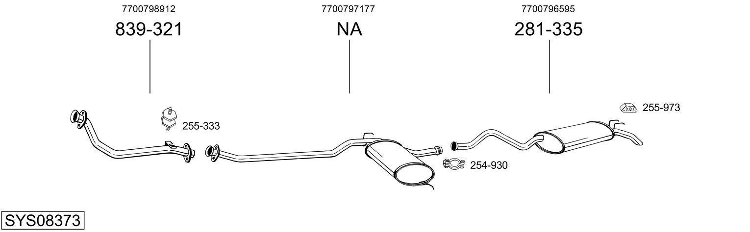 Išmetimo sistema BOSAL SYS08373