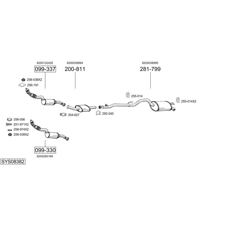 Išmetimo sistema BOSAL SYS08382