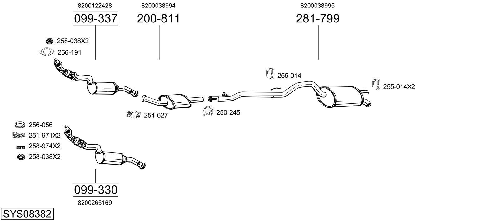 Išmetimo sistema BOSAL SYS08382