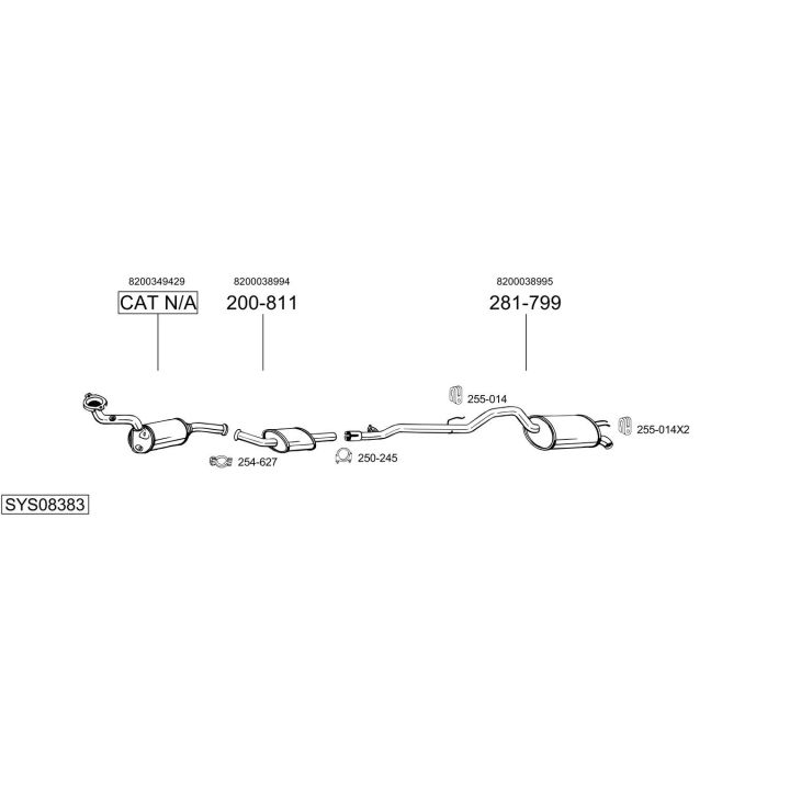 Išmetimo sistema BOSAL SYS08383