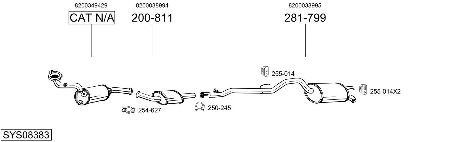 Išmetimo sistema BOSAL SYS08383
