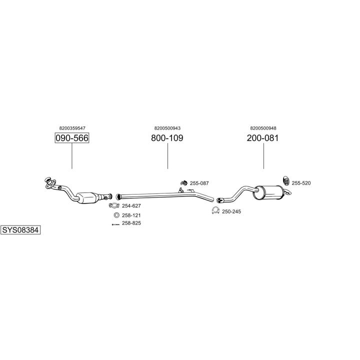 Išmetimo sistema BOSAL SYS08384