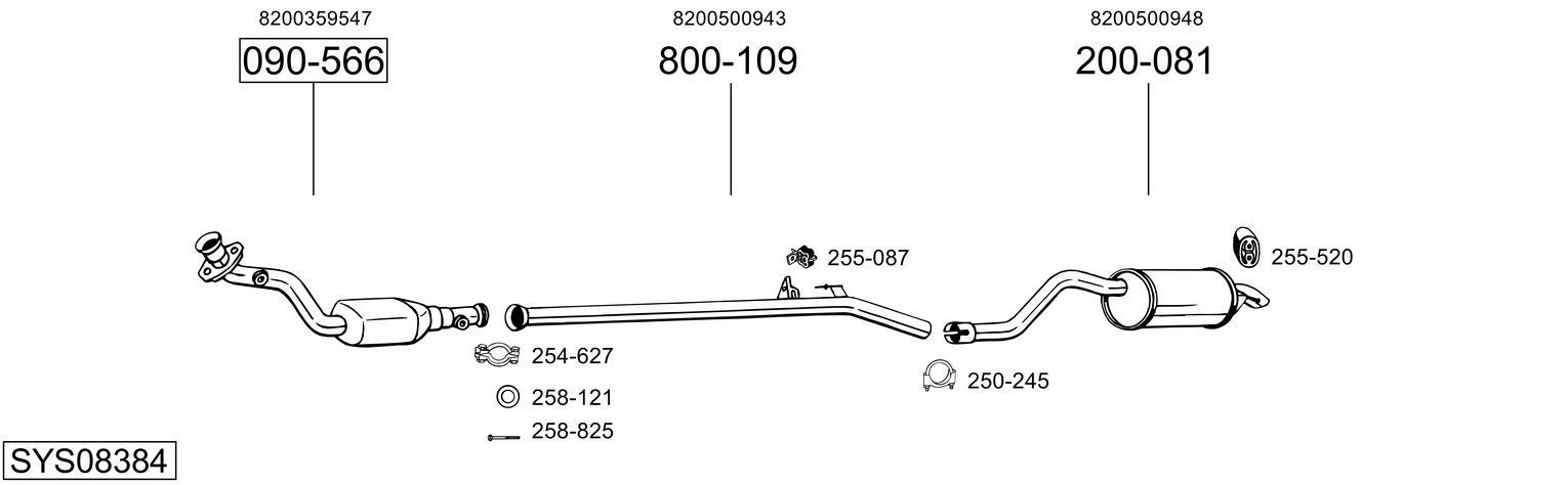 Išmetimo sistema BOSAL SYS08384