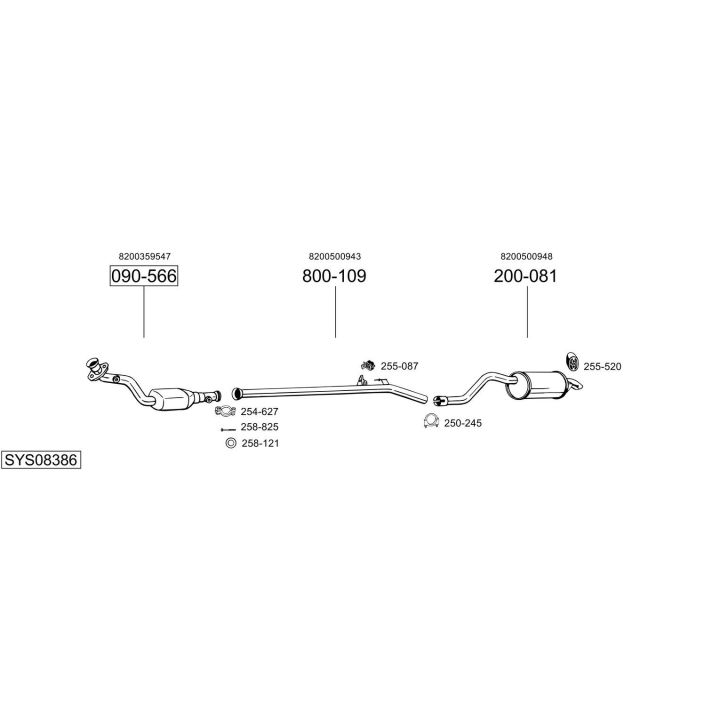 Išmetimo sistema BOSAL SYS08386