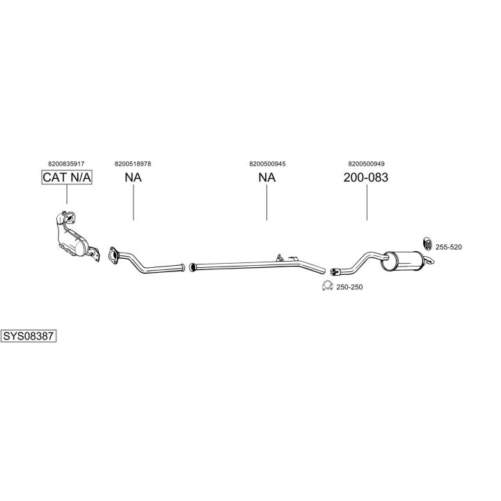 Išmetimo sistema BOSAL SYS08387