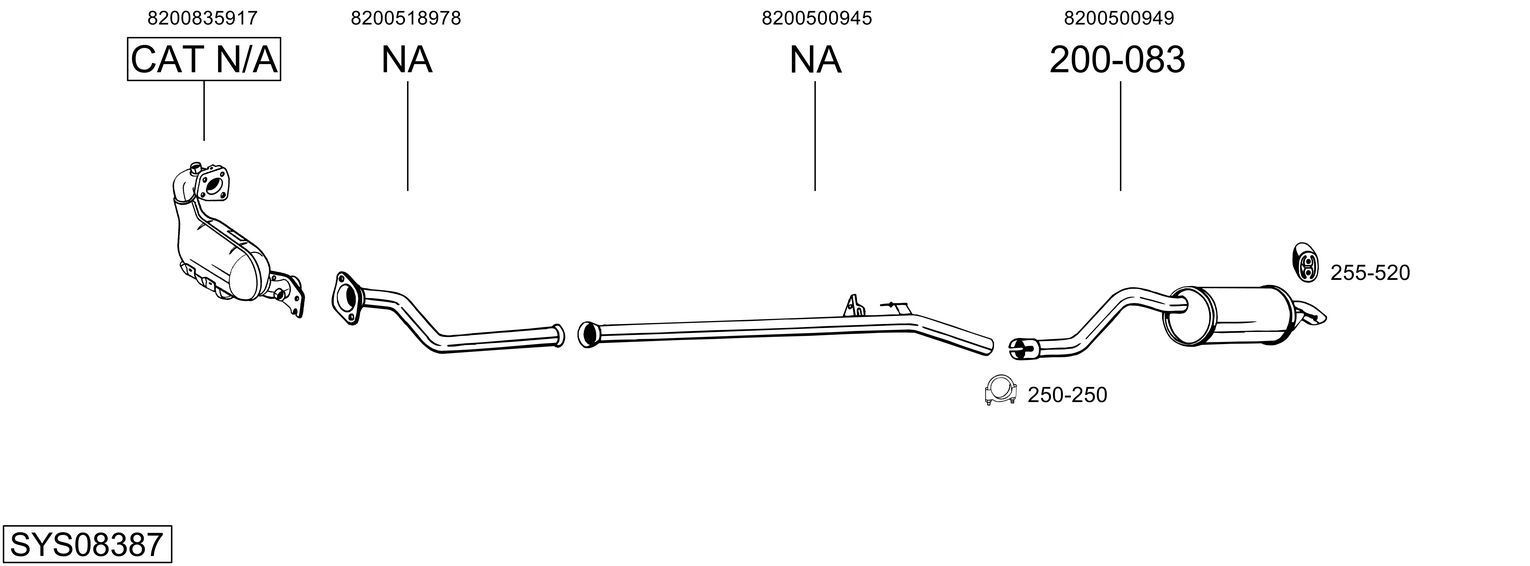 Išmetimo sistema BOSAL SYS08387