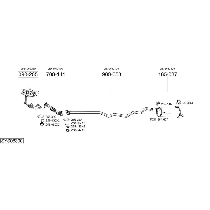 Išmetimo sistema BOSAL SYS08390