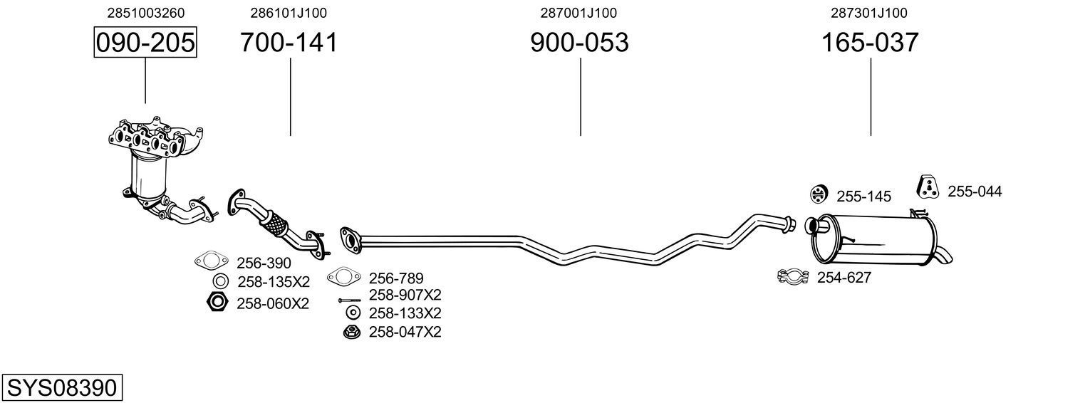 Išmetimo sistema BOSAL SYS08390