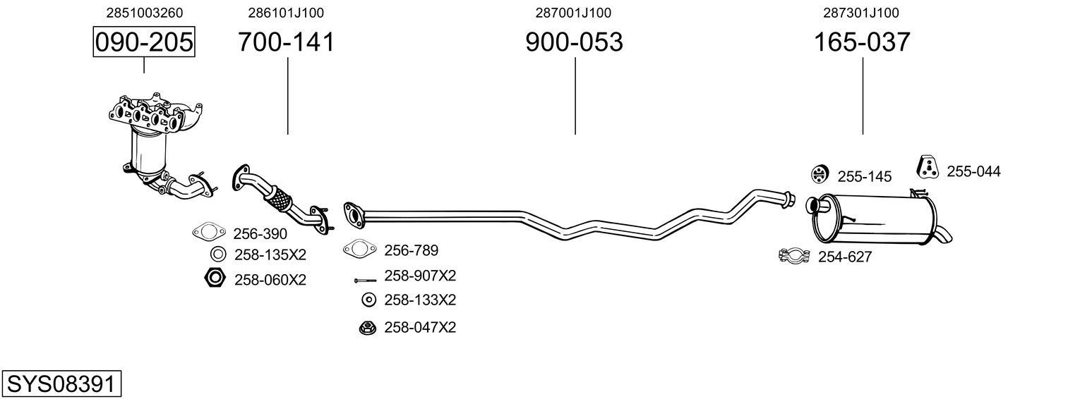 Išmetimo sistema BOSAL SYS08391