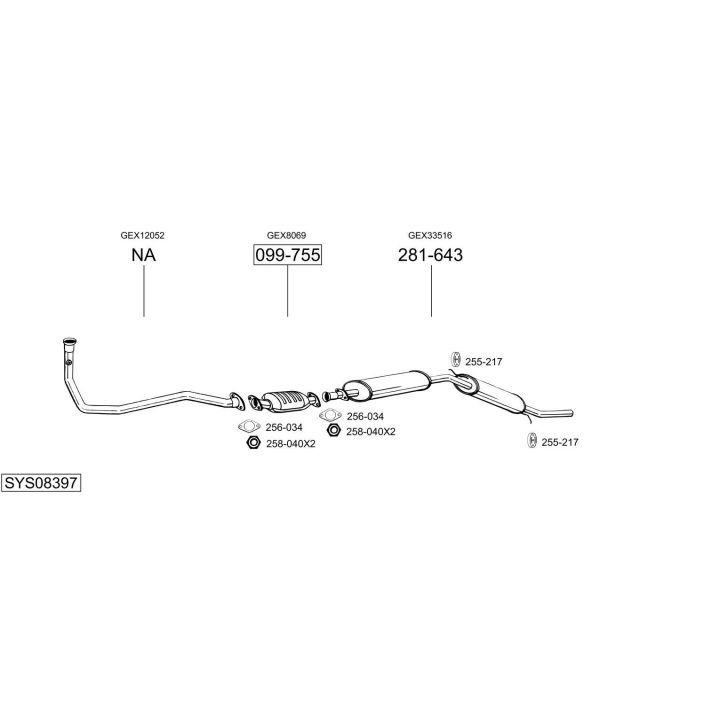 Išmetimo sistema BOSAL SYS08397
