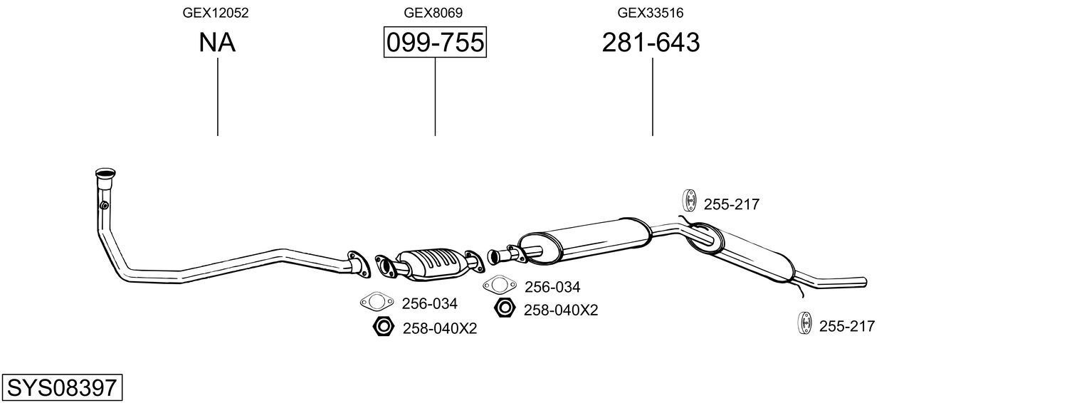 Išmetimo sistema BOSAL SYS08397