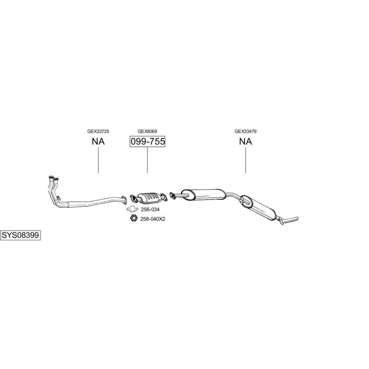 Išmetimo sistema BOSAL SYS08399