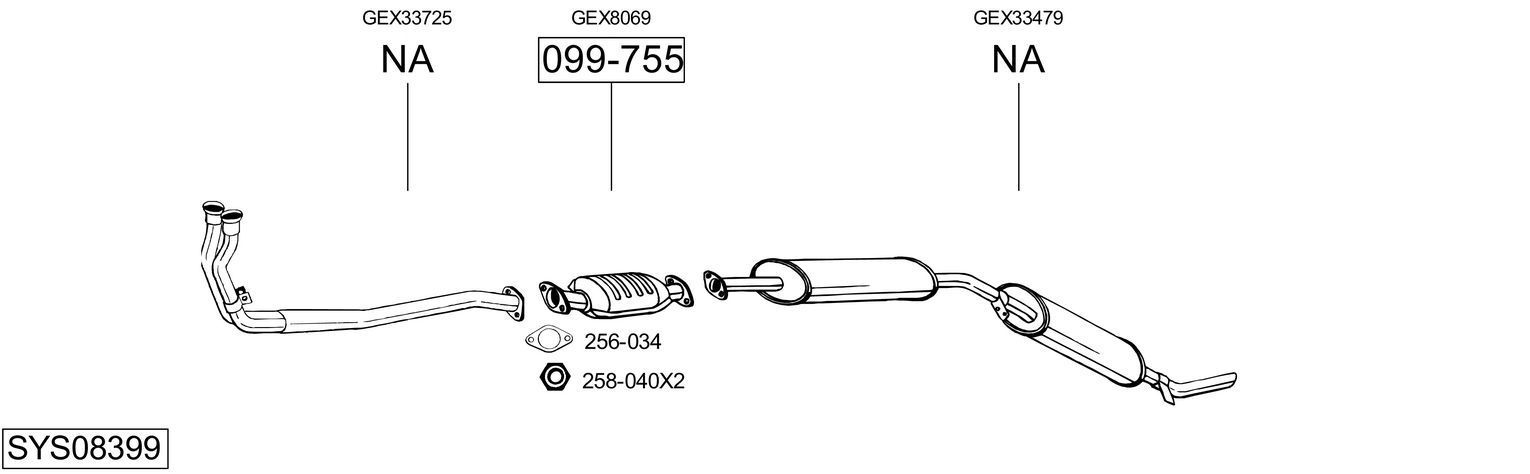 Išmetimo sistema BOSAL SYS08399