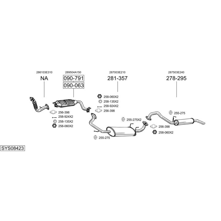 Išmetimo sistema BOSAL SYS08423