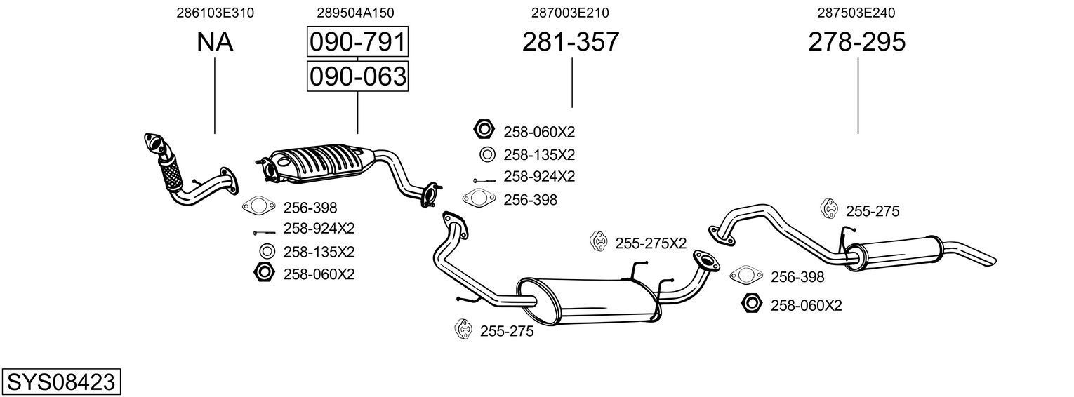 Išmetimo sistema BOSAL SYS08423