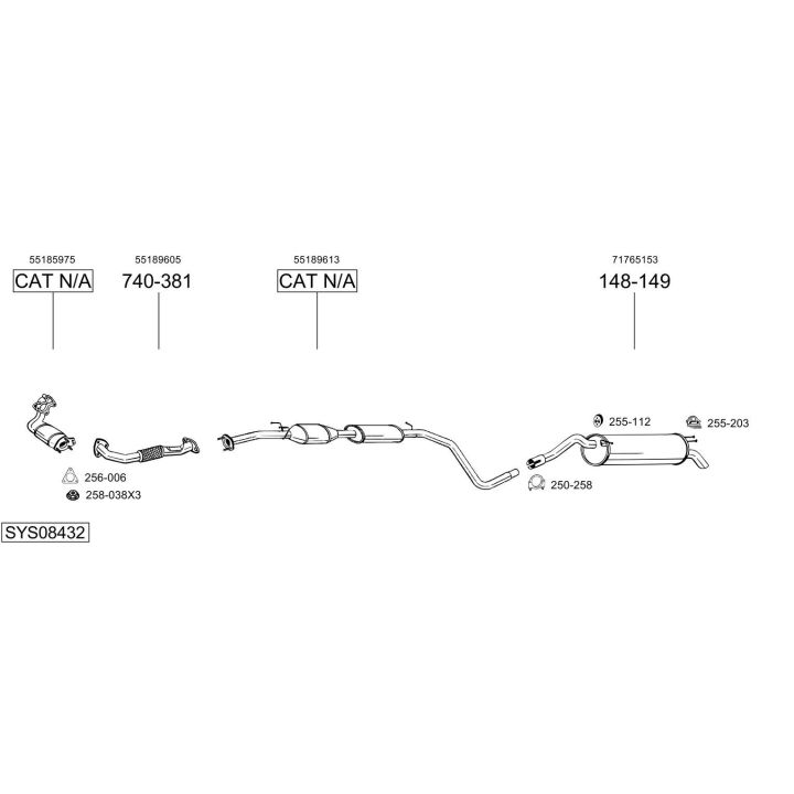 Išmetimo sistema BOSAL SYS08432