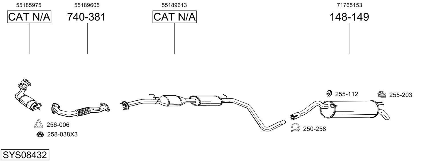 Išmetimo sistema BOSAL SYS08432