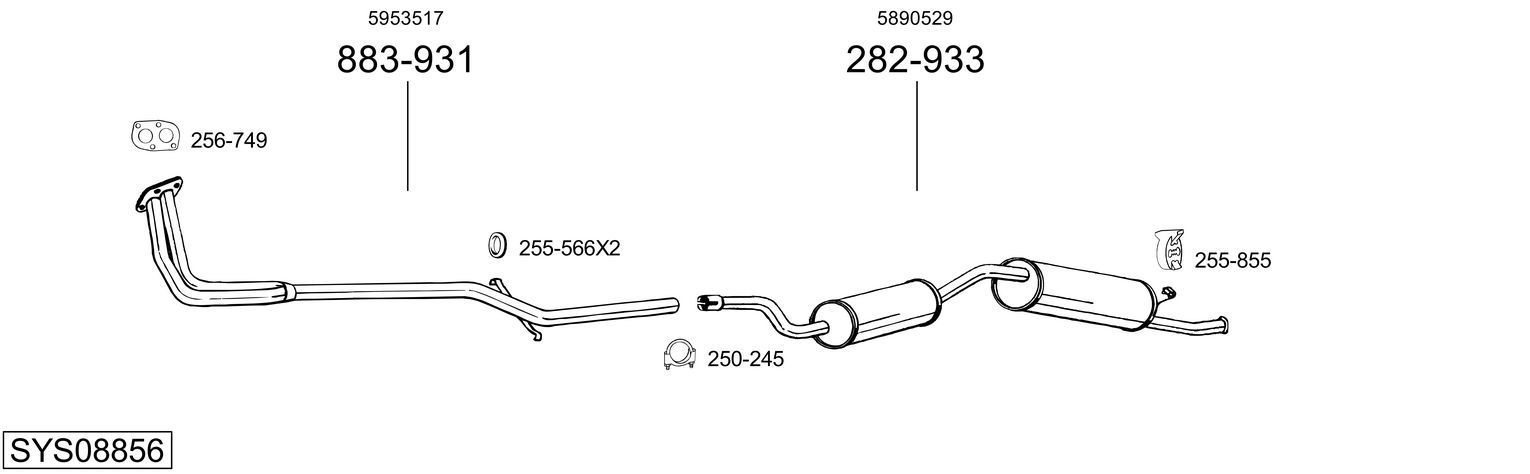 Išmetimo sistema BOSAL SYS08856